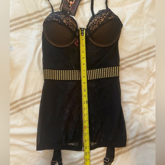 Leg Avenue Women's Vixen Mesh and Lace Zip Front Garter Dress Size M - Picture 5 of 9